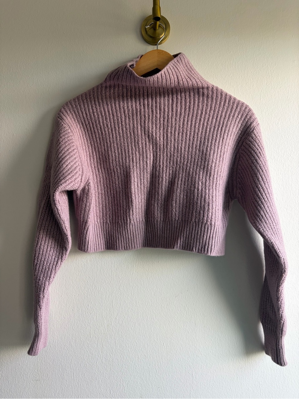 Wilfred Dusty Rose Cropped Turtleneck Sweater